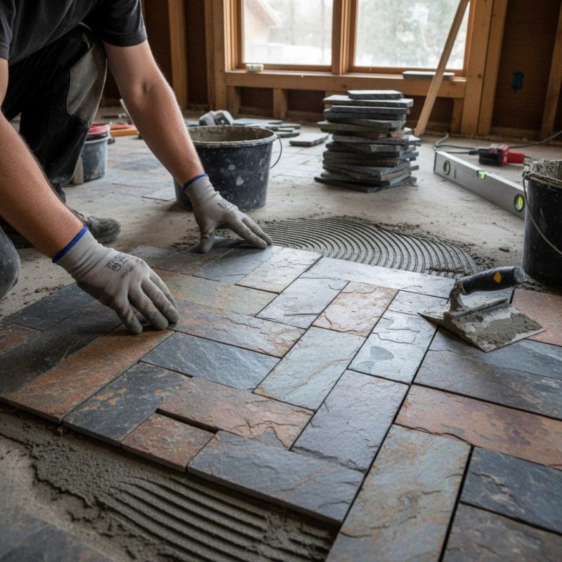 Slate Floor Installation detail